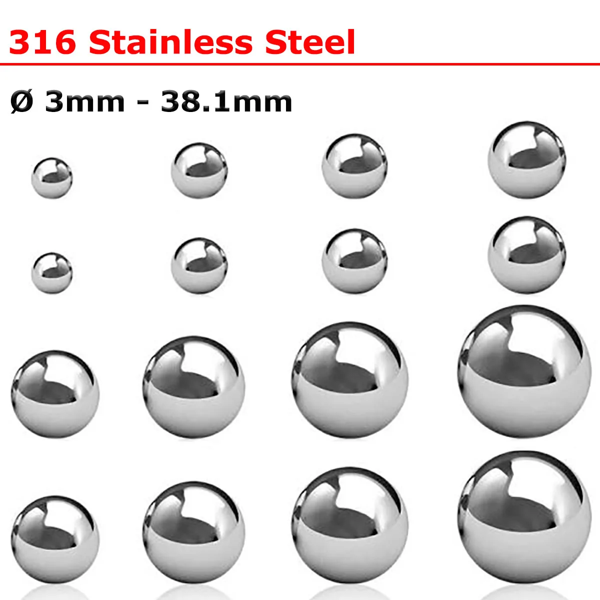 A4 316 Stainless Steel Balls Solid Ø 3mm-38.1mm High Precision Bearings Rolling Catapult Slingshot Ball Beads Round Smooth
A4 316 Stainless Steel Balls Solid Ø 3mm-38.1mm High Precision Bearings Rolling Catapult Slingshot Ball Beads Round Smooth