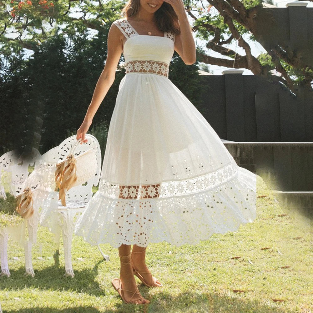 Fashion Dresses Womens Cocktail Evening Party Formal Holiday Hollow Out Lace Long Swing Wedding Leisure Female
Fashion Dresses Womens Cocktail Evening Party Formal Holiday Hollow Out Lace Long Swing Wedding Leisure Female