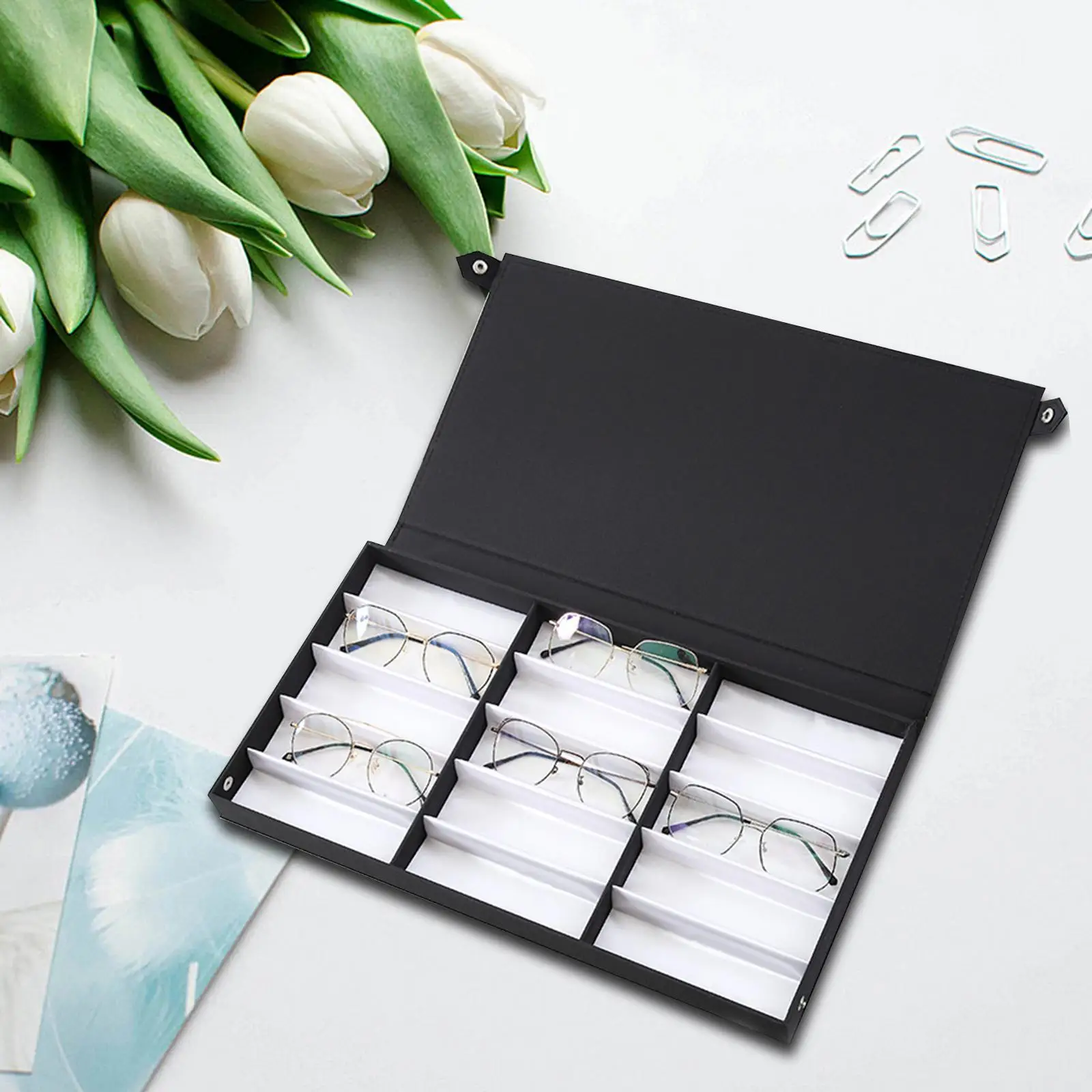 Glasses Display Box Fashion Durable Glasses Storage Box Practical Sunglass Organizer for Shop Travel Closet Hosuehold Desk
Glasses Display Box Fashion Durable Glasses Storage Box Practical Sunglass Organizer for Shop Travel Closet Hosuehold Desk
