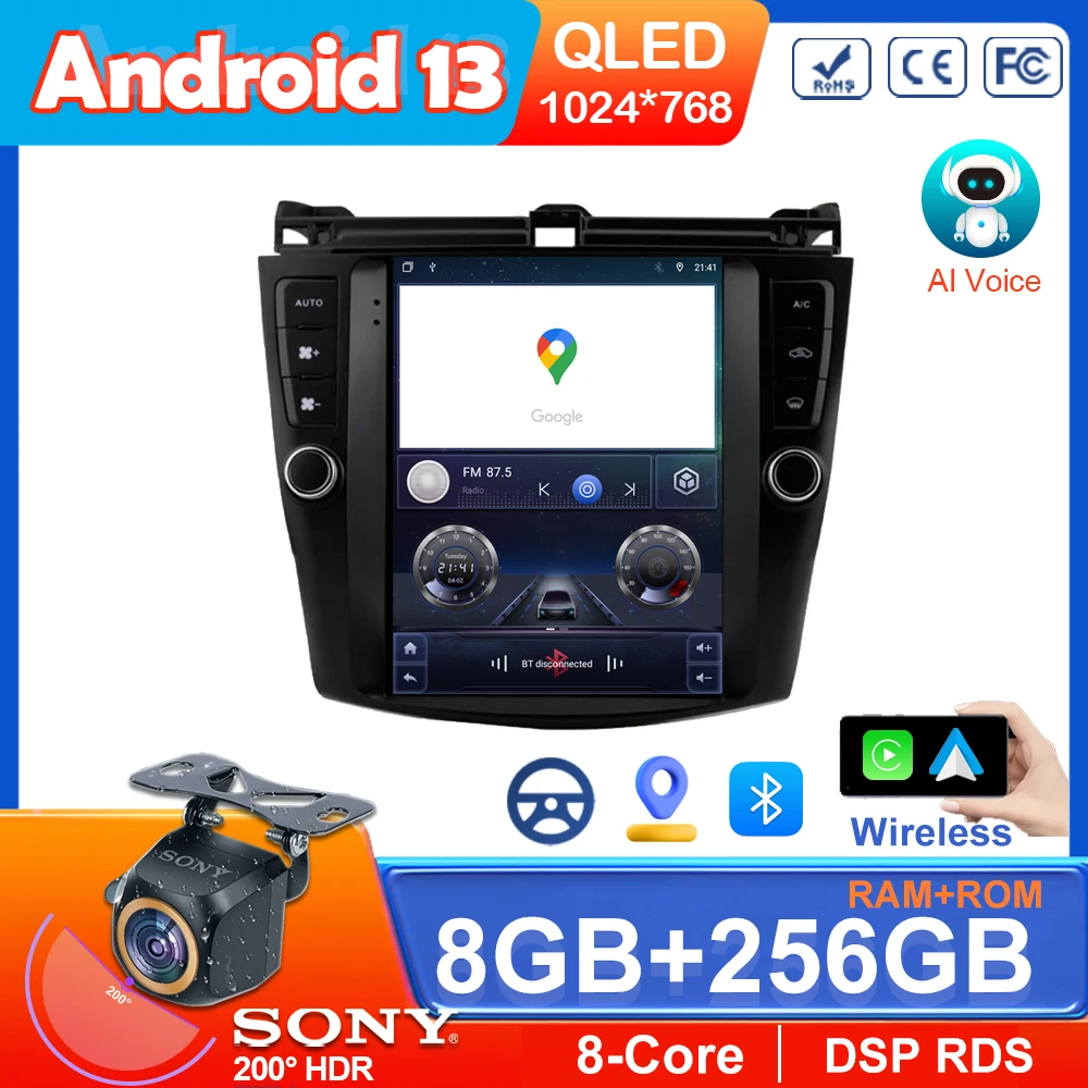 

2 Din Android 13 Car Radio Multimedia Video Player For Honda Accord 7 2003 - 2008 GPS Stereo Head Unit 2din 4G Carplay autoradio