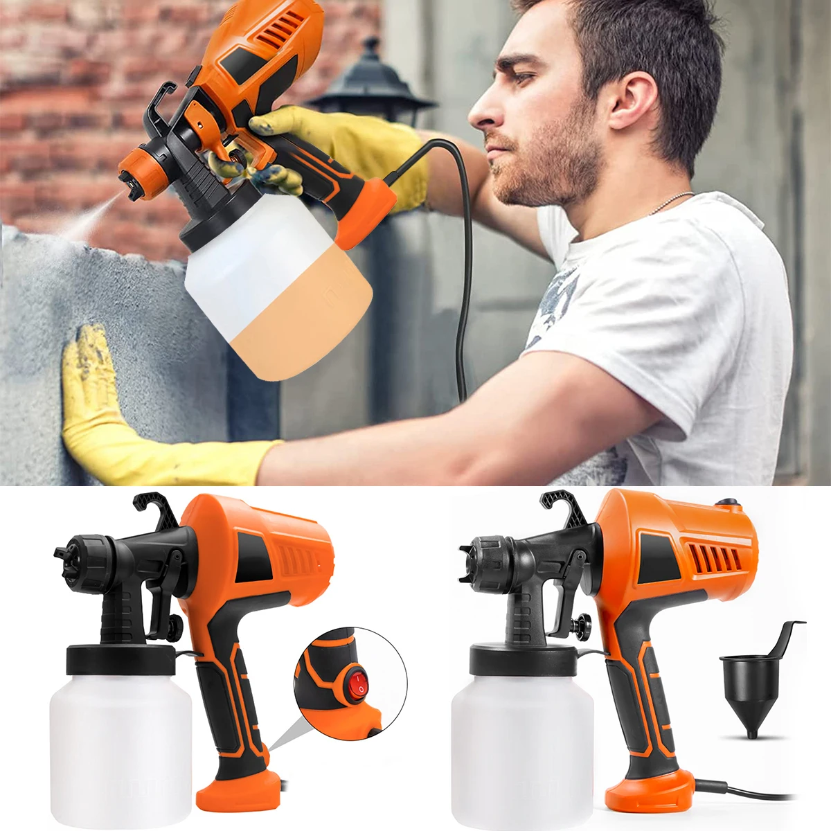 Electric Spray Tool Paint Spray Tool 700ml High Power Paint Sprayer 500W Handheld Adjustable Spray High Power Tool Accessories
Electric Spray Tool Paint Spray Tool 700ml High Power Paint Sprayer 500W Handheld Adjustable Spray High Power Tool Accessories