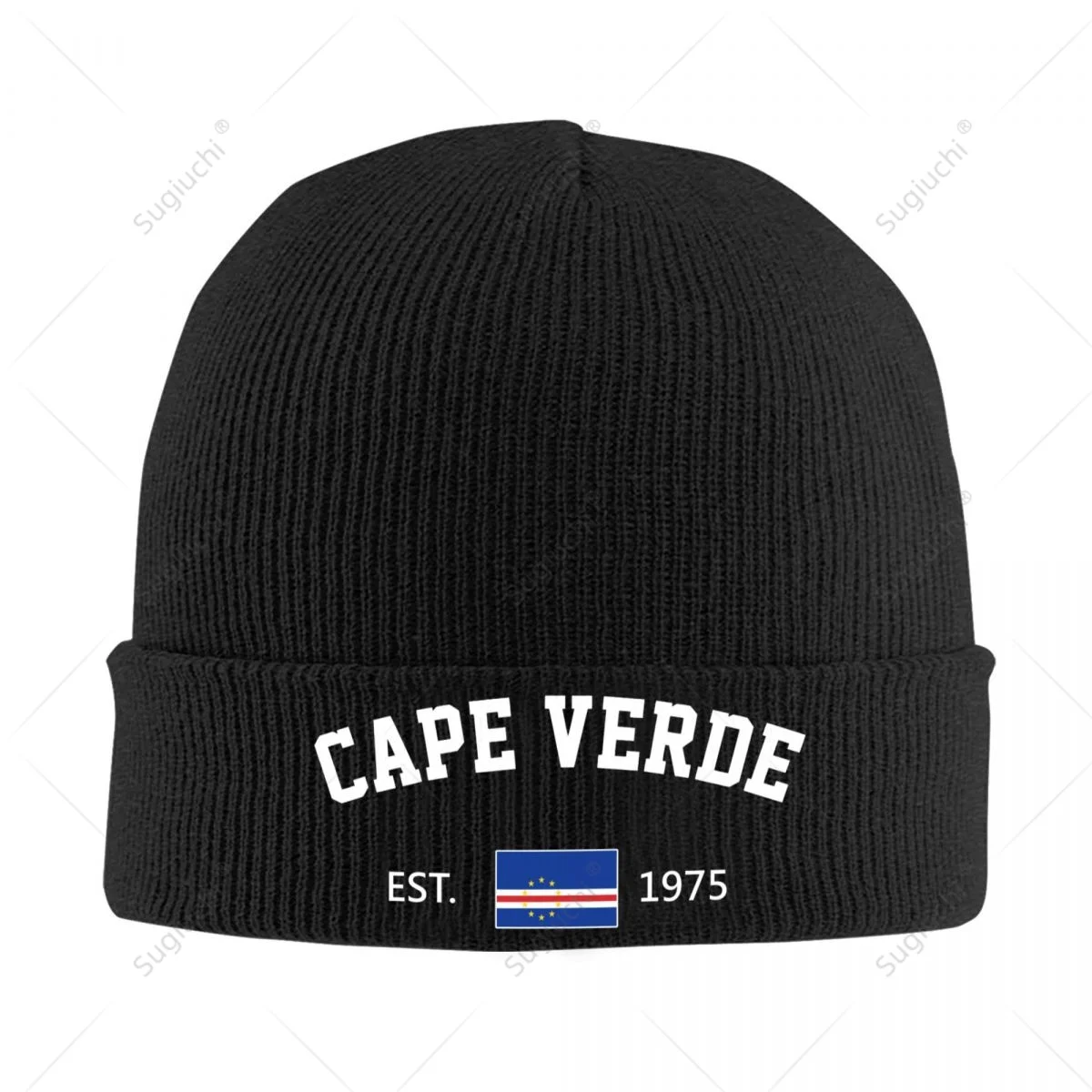 

Knitted Hat Unisex Cape Verde EST.1975 Independence Day For Men Women Boys Winter Autumn Beanie Cap Warm Bonnet