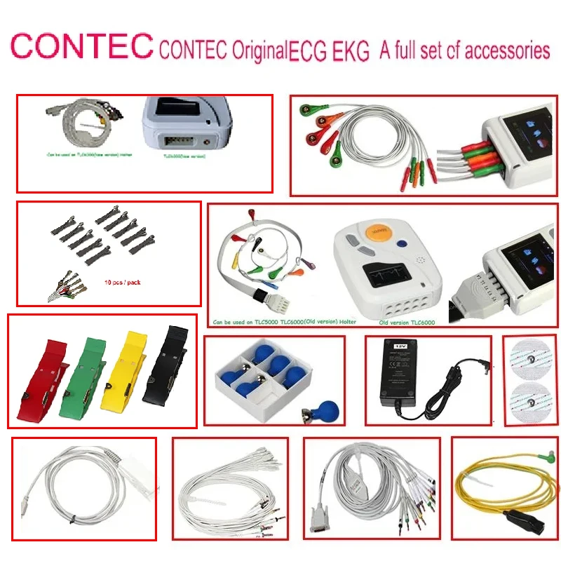 

CONTEC EKG Cable 3 12 10 Leads Button / Banana ECG Cable For ECG 80A/90A ECG 100G/300G/600G/1200G 8000G Tlc6000 Tlc5000 Tlc9803