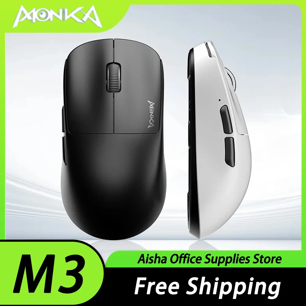 Беспроводная мышь Monka M3 PAW3395, сенсорная эргономичная компьютерная мышь с тремя режимами, со съемным аккумулятором
Беспроводная мышь Monka M3 PAW3395, сенсорная эргономичная компьютерная мышь с тремя режимами, со съемным аккумулятором