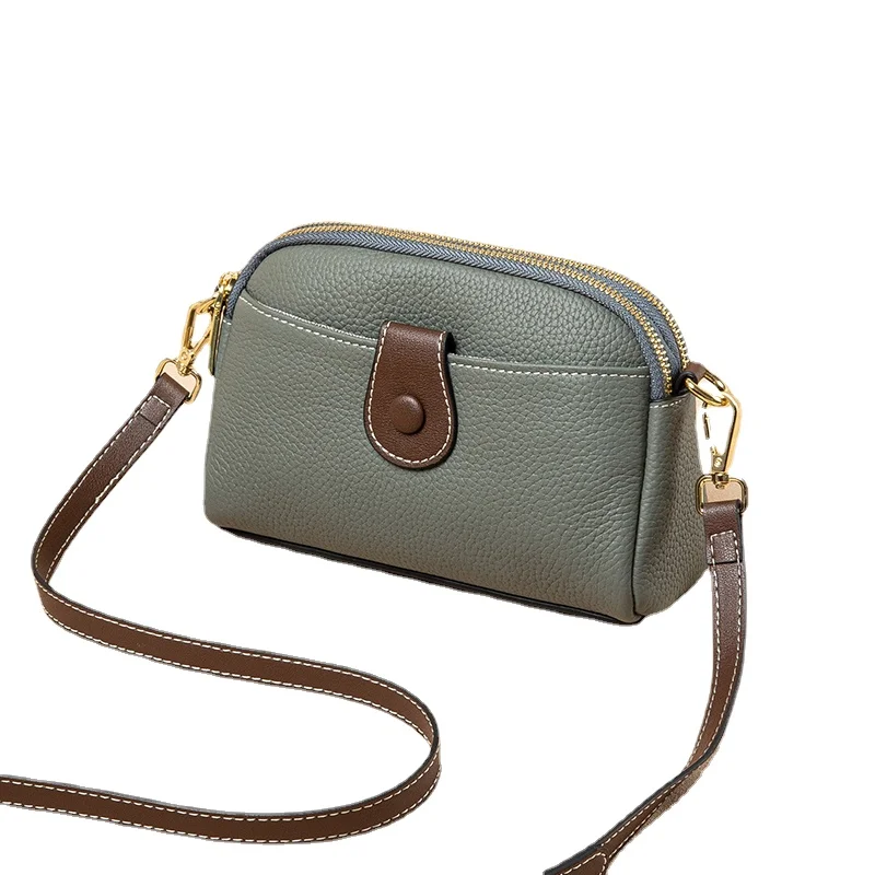 

Hxl Small Bag Genuine Leather Women's Bag Fashion Shoulder Bag Top Layer Cowhide Messenger Bag All-Match