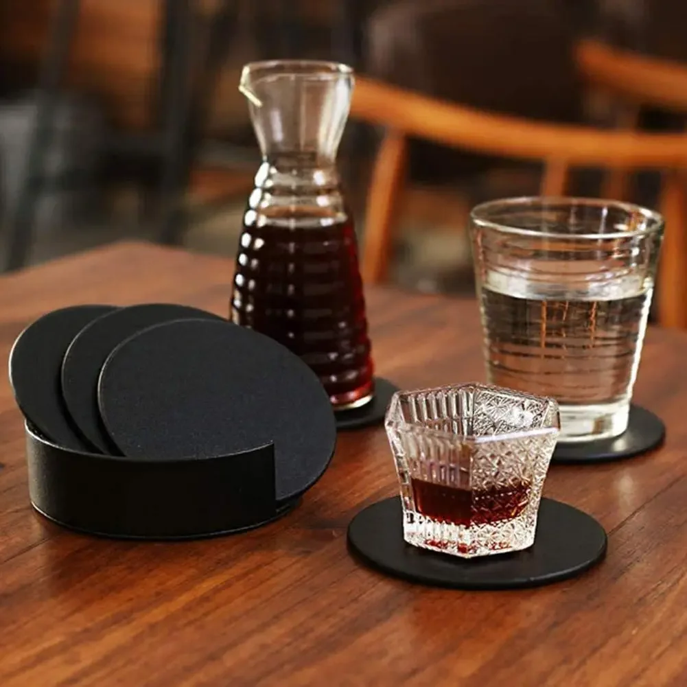 

Coaster Artificial Leather Marble Coaster Drink Coffee Cup Mat Easy To Clean Placemats Round Tea Pad Table Pad Holder 2022