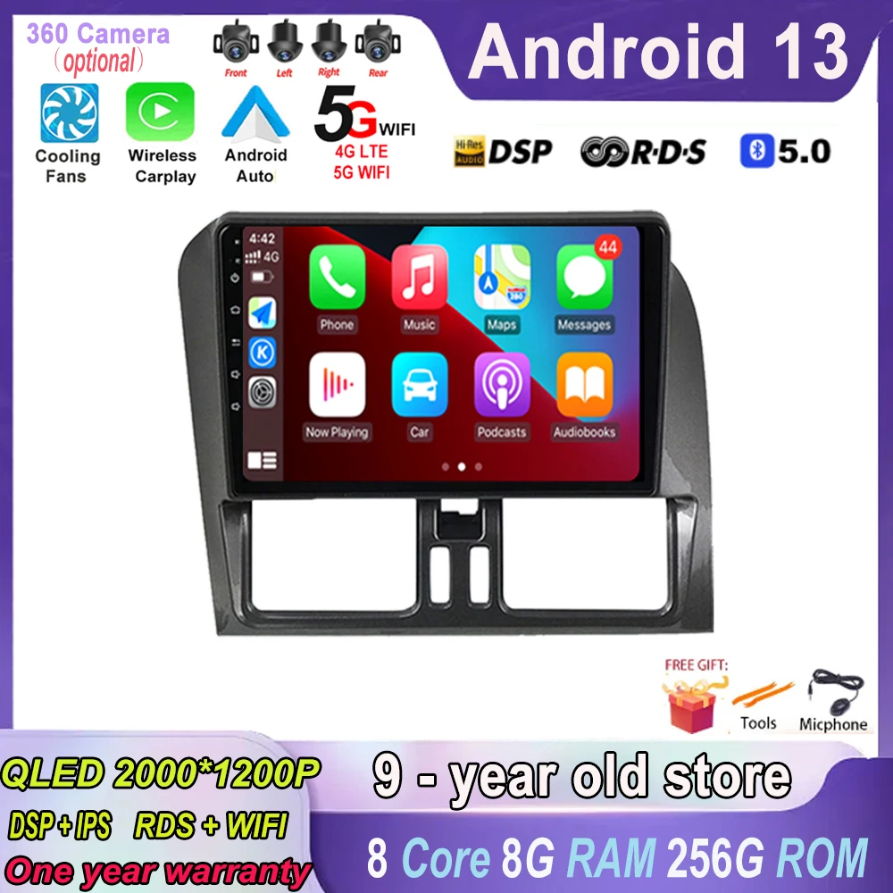 Android 13 9 Inch for Volvo XC60 I 1 2008 - 2018 Multimedia Player Auto Radio GPS Navigation Carplay 5G Bluetooth WiFi DSP
Android 13 9 Inch for Volvo XC60 I 1 2008 - 2018 Multimedia Player Auto Radio GPS Navigation Carplay 5G Bluetooth WiFi DSP