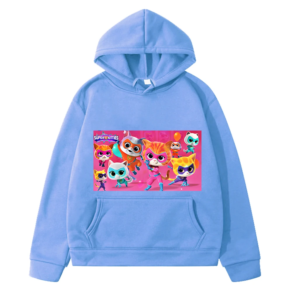 

Children Sweatshirt anime hoodies Super Kitties boy clothes Autumn Fleece pullover Casual Jacket y2k sudadera kids clothes girls