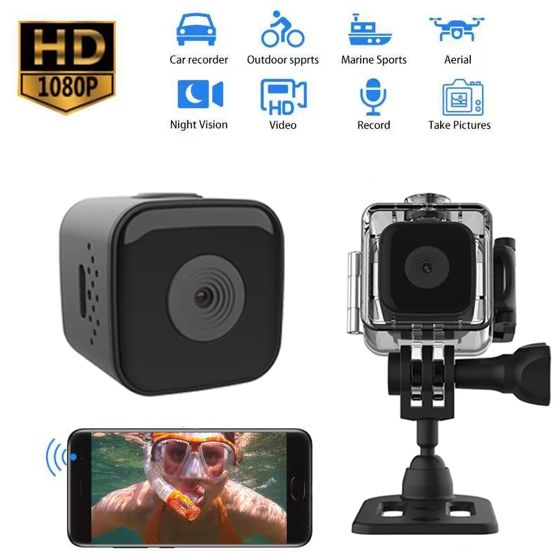 

Action Camera Waterproof Mini Camera Ultra HD Smart 1080P Sport Video Recording Diving 30M Waterproof Camcorders for Cameras