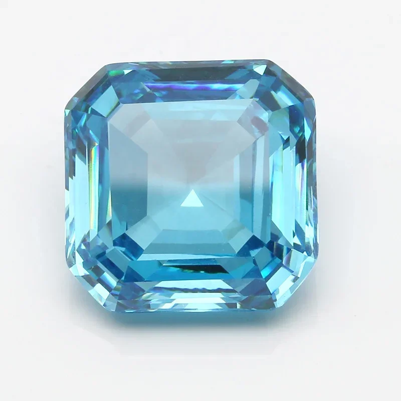 

Aquamarine Asscher Cut Moissanite Losse Gemstones Lab Diamond VVS1 Positive Pass Tester with GRA Certificate Jewelry Material