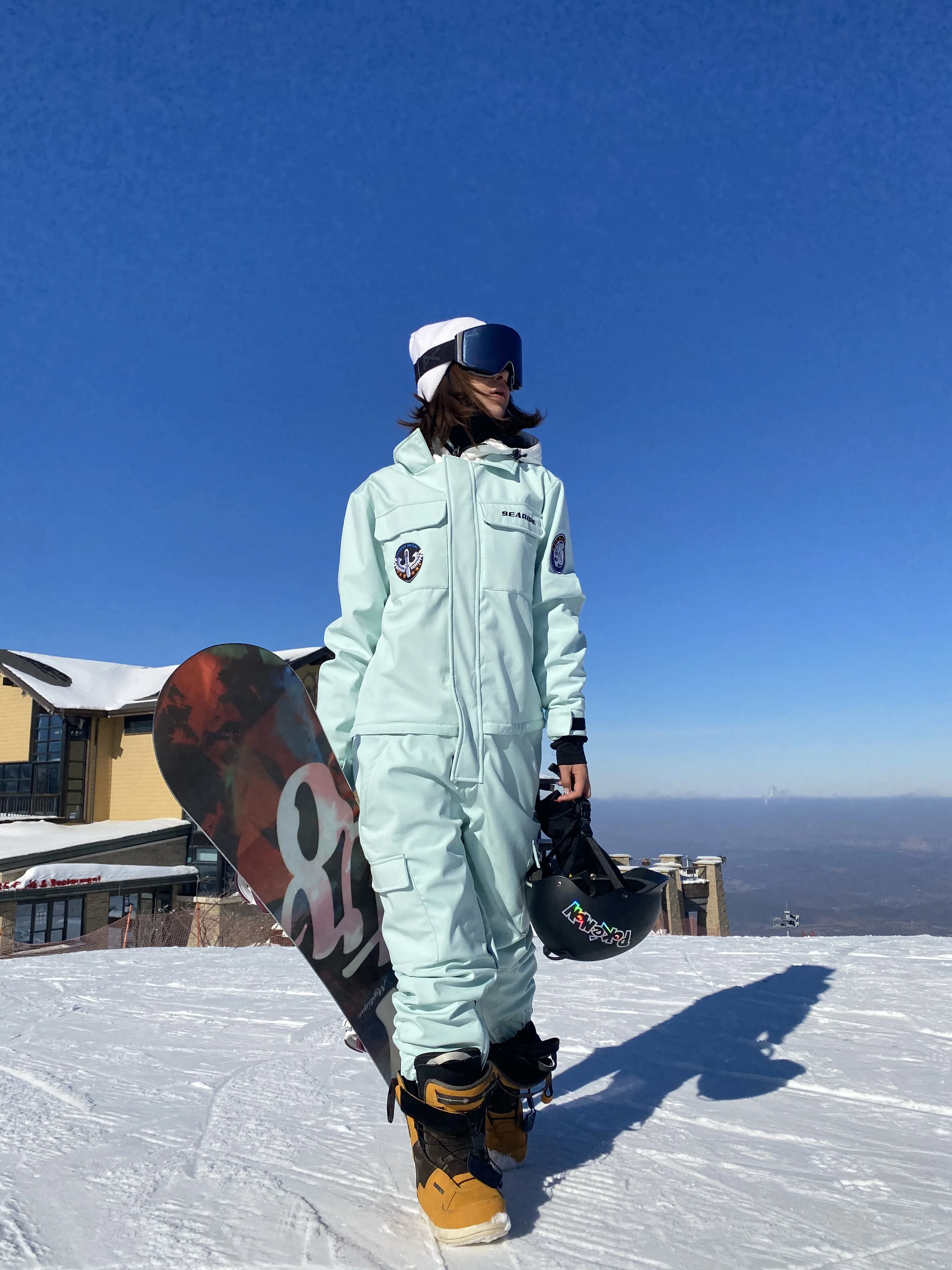 Unisex Hooded Skiing Snowboard Jumpsuit