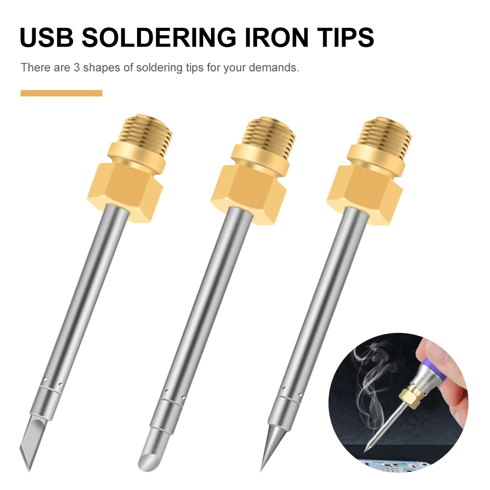 USB Soldering Iron Tips 510 Interface Portable USB Powered Welding Tips Electric Soldering Iron Tip Accessory
USB Soldering Iron Tips 510 Interface Portable USB Powered Welding Tips Electric Soldering Iron Tip Accessory