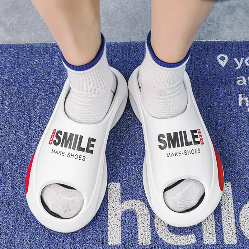 Мужские спортивные шлепанцы, Повседневная пляжная обувь, мягкая подошва, сланцы, на толстой платформе, Эва, Нескользящие домашние тапочки, лето
Мужские спортивные шлепанцы, Повседневная пляжная обувь, мягкая подошва, сланцы, на толстой платформе, Эва, Нескользящие домашние тапочки, лето