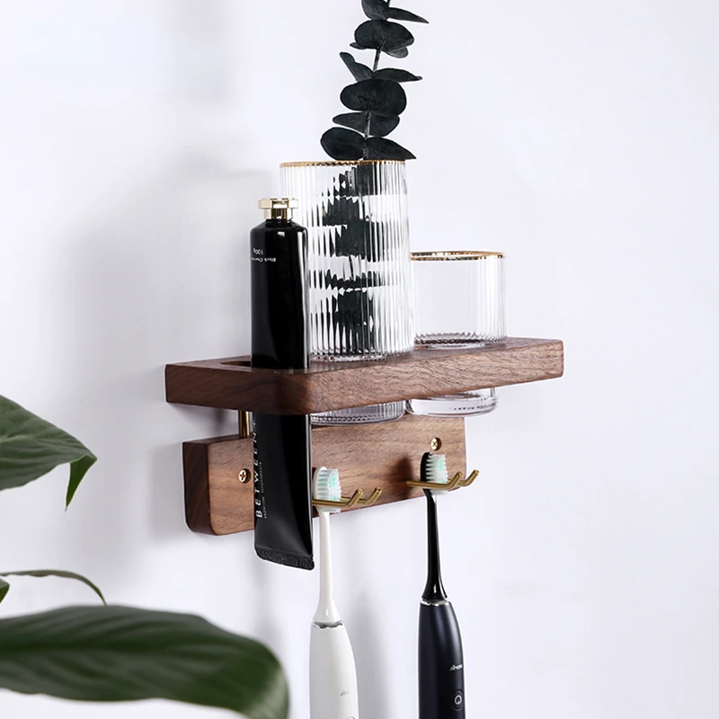 Toothbrush holder solid wood wall mounted electric toothbrush and cup storage rack bathroom rack brass toothpaste holder
Toothbrush holder solid wood wall mounted electric toothbrush and cup storage rack bathroom rack brass toothpaste holder