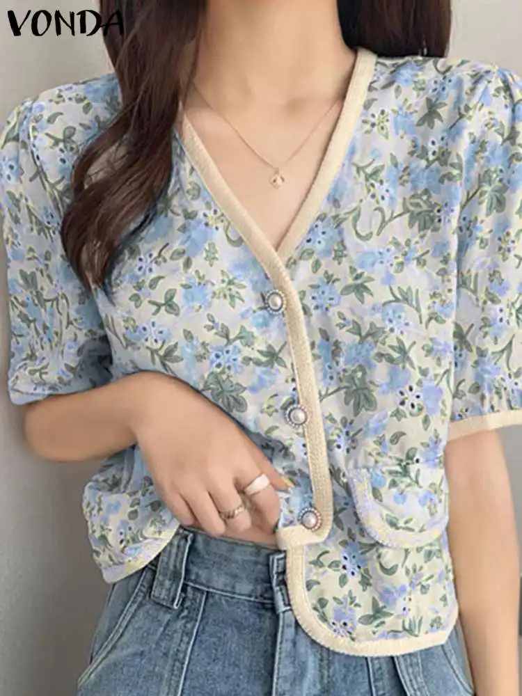 VONDA 2023 Women Shirts Summer Floral Printed Tops Short Sleeve Fashion V-Neck Tunic Casual Loose Buttons Blouse Bohemian Blusas
VONDA 2023 Women Shirts Summer Floral Printed Tops Short Sleeve Fashion V-Neck Tunic Casual Loose Buttons Blouse Bohemian Blusas