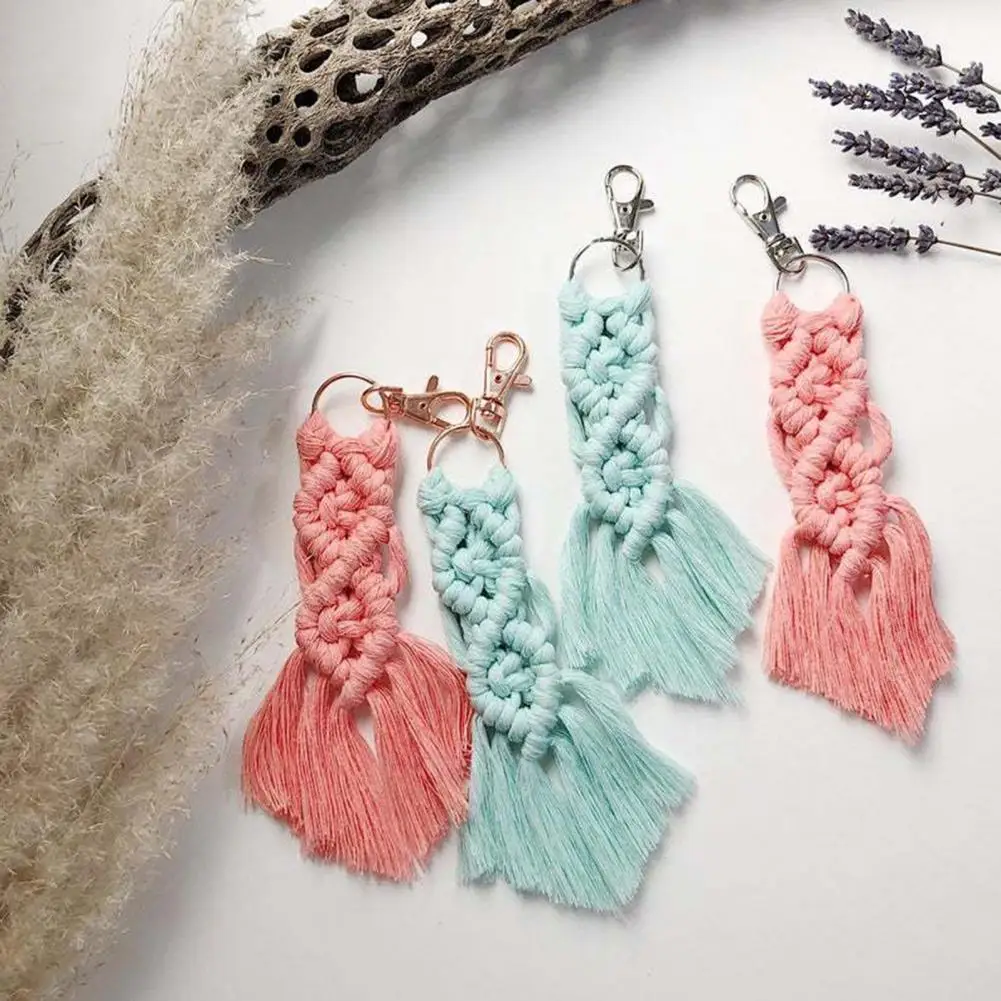 Vintage Macrame Tassel Keychain - Handwoven Boho Charm 3 S03b631875f8c4820a4e2df39bf2eb0cc3