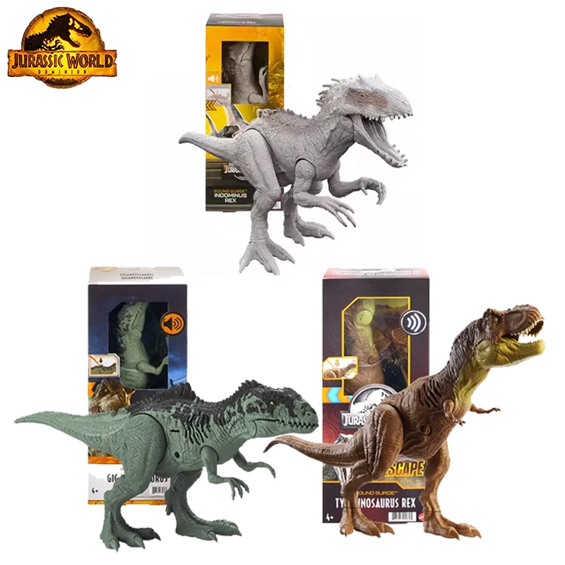 

Original Mattel Jurassic World Dinosaur Action Figures Toys for Boys Anime Dino Tyrannosaurus Rex Giganotosaurus Juguetes Gift