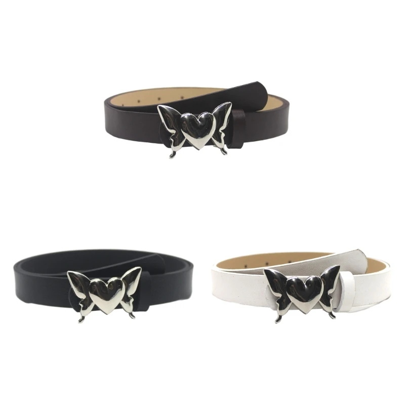652F Womens Adjustable Leather Belts for Jeans Pants Dresses with Heart Wing Silver Color Buckle Decorative Waistband
652F Womens Adjustable Leather Belts for Jeans Pants Dresses with Heart Wing Silver Color Buckle Decorative Waistband