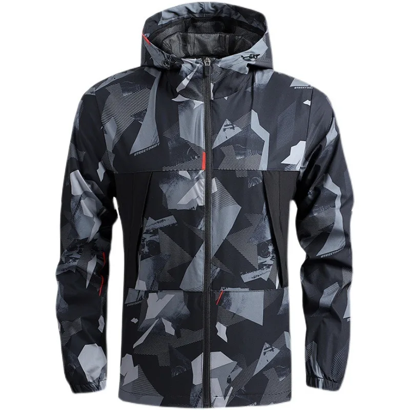 

Men New Spring Autumn Mountaineering Jacket Thin Leisure Quick-drying Coat Windbreaker Outdoor Outwear Sports Hooded Overcoat