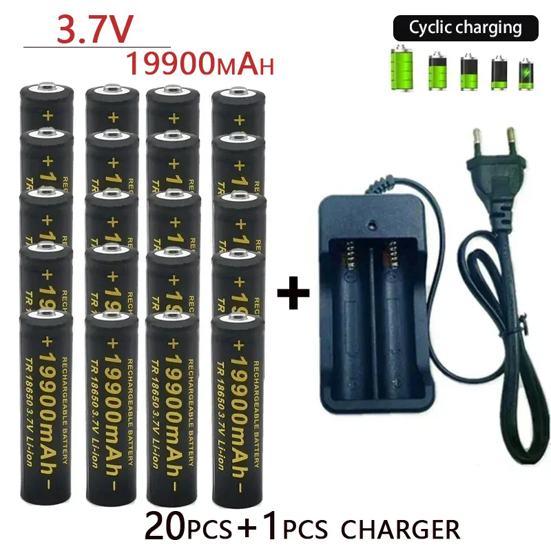 18650 Battery Rechargeable Battery 3.7V19900mAh+Charger Capacity Li-ionBattery ForScrewdriver Remote Control 2024NewBest-selling
18650 Battery Rechargeable Battery 3.7V19900mAh+Charger Capacity Li-ionBattery ForScrewdriver Remote Control 2024NewBest-selling