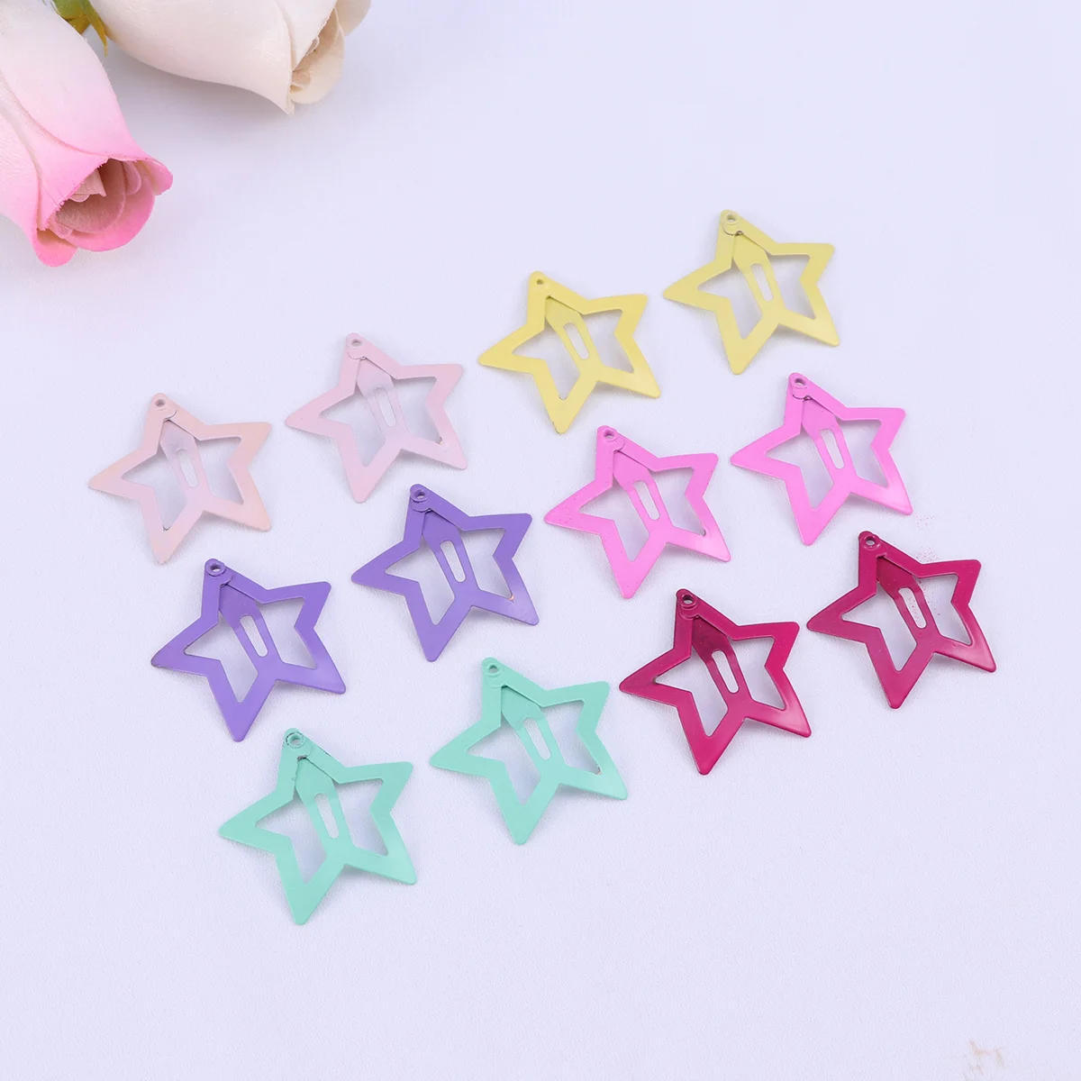 

12Pcs Lovely Stars Hair Clips Barrettes Hairpins Hair Accessories for Babies Girls Toddlers Children Kids Teens