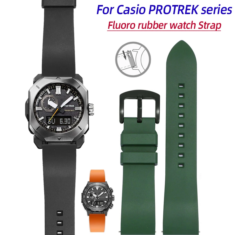 23mm Quick release wristband Men's For Casio PRW-6900Y PRW-6800Y PRW60 watchband Waterproof fluoro rubber silicone watch strap
23mm Quick release wristband Men's For Casio PRW-6900Y PRW-6800Y PRW60 watchband Waterproof fluoro rubber silicone watch strap