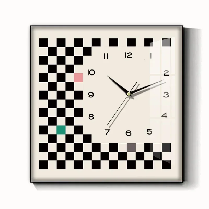 Black and white checkerboard ins square wall clock decorative painting Nordic bedroom bedside modern minimalist clock wall table
Black and white checkerboard ins square wall clock decorative painting Nordic bedroom bedside modern minimalist clock wall table