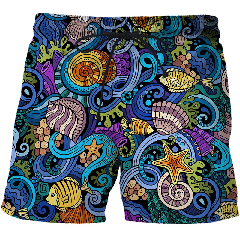 

Newest Abstract pattern Print Men Beach Shorts Quick Dry Bermuda Surf Swimming Shorts Trunks Funny scenery Men Summer Shorts