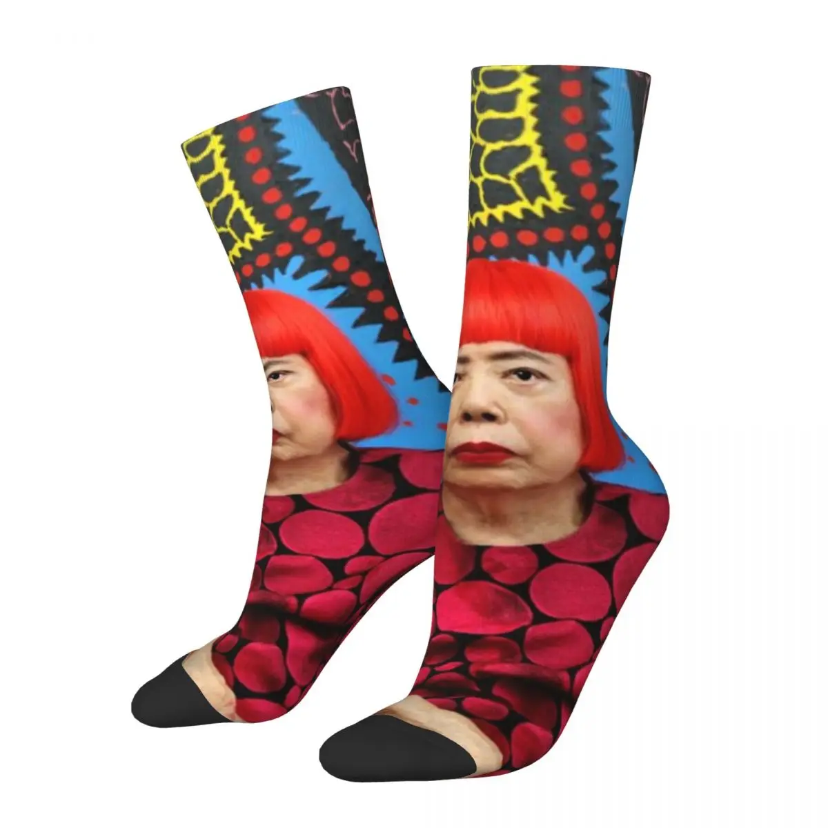 

Fashion Men's Socks Hip Hop Yayoi Kusama Aesthetic Sock Polyester Polka Pop Skateboard Women Socks Spring Summer Autumn Winter