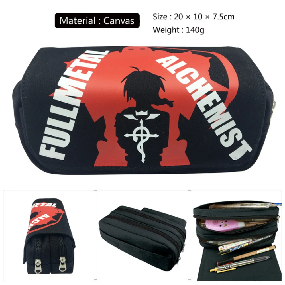 Fullmetal Alchemist Canvas Pencil Case Student Pen Bag Casual Cartoon Makeup Cosmetic Bag Unisex Zipper Stationery Bags
Fullmetal Alchemist Canvas Pencil Case Student Pen Bag Casual Cartoon Makeup Cosmetic Bag Unisex Zipper Stationery Bags