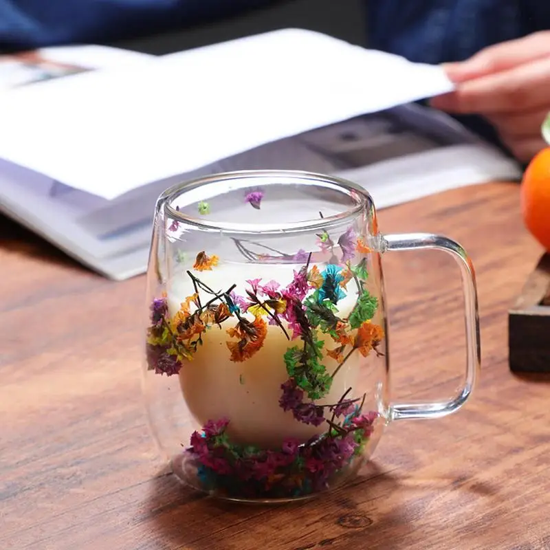 Double Wall Dried Flower Cup For Coffee Glasses Tea Mug Transparent Glass Beverage Cold Hot Drinkware For Home Office Restaurant
Double Wall Dried Flower Cup For Coffee Glasses Tea Mug Transparent Glass Beverage Cold Hot Drinkware For Home Office Restaurant