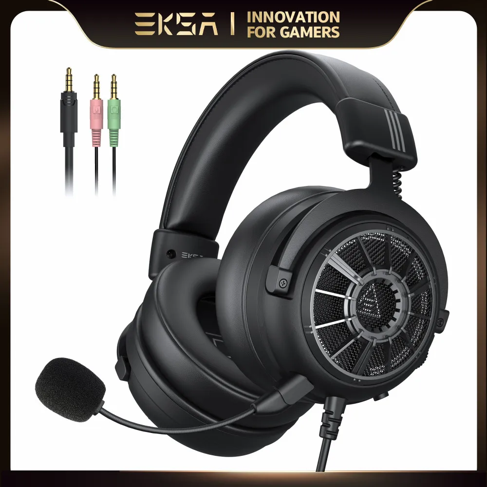 

EKSA StarEngine S Gaming Headset for PC/PS4/PS5/Xbox, 3.5mm Wired Over-Ear Gamer Headphones with Detachable Noise Cancelling Mic