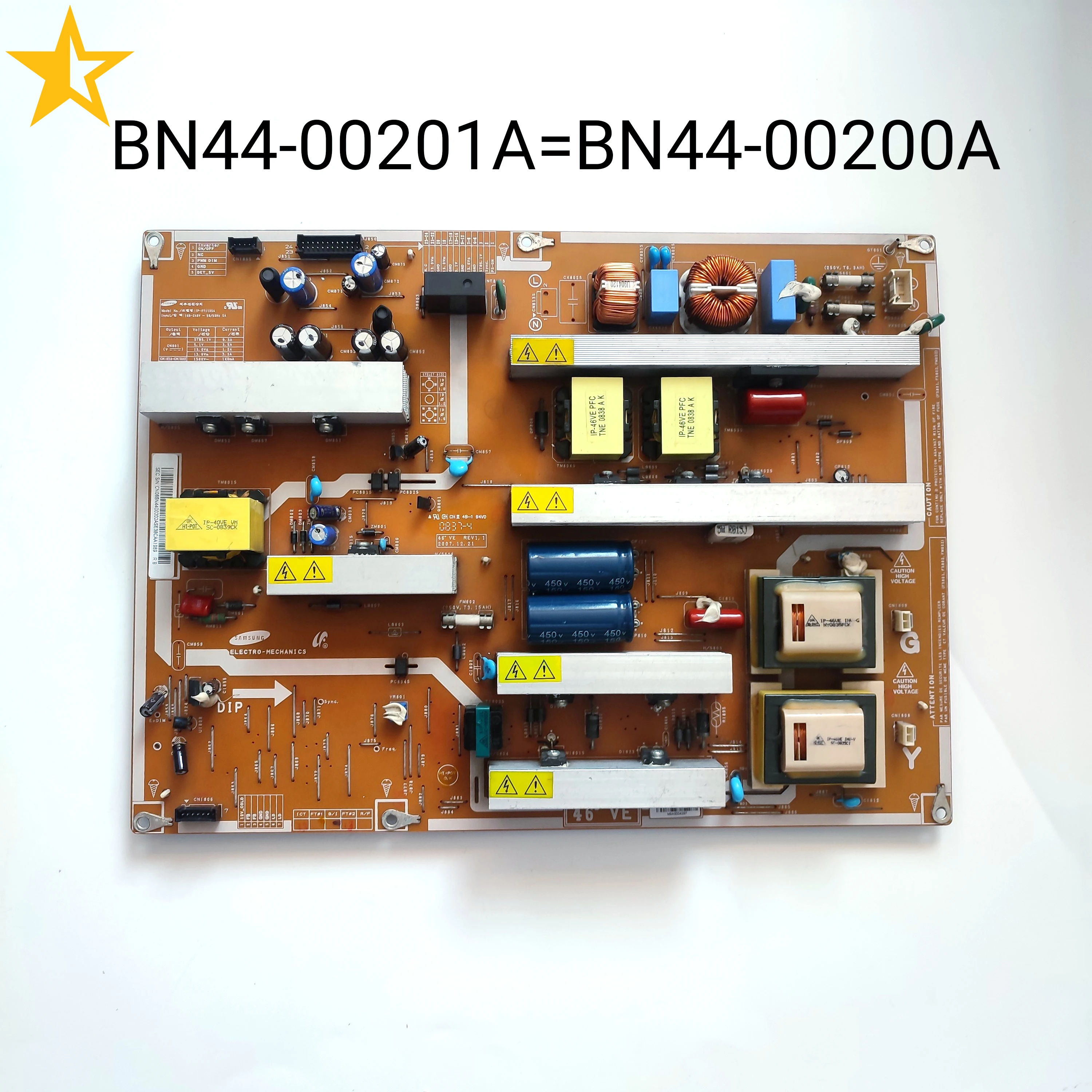 

BN44-00201A SIP528A = BN44-00200A IP-361135A Power Supply Board is for LN52A530P1F LN52A550P3F LN52A650A1F LN52A540P2F 52" TV