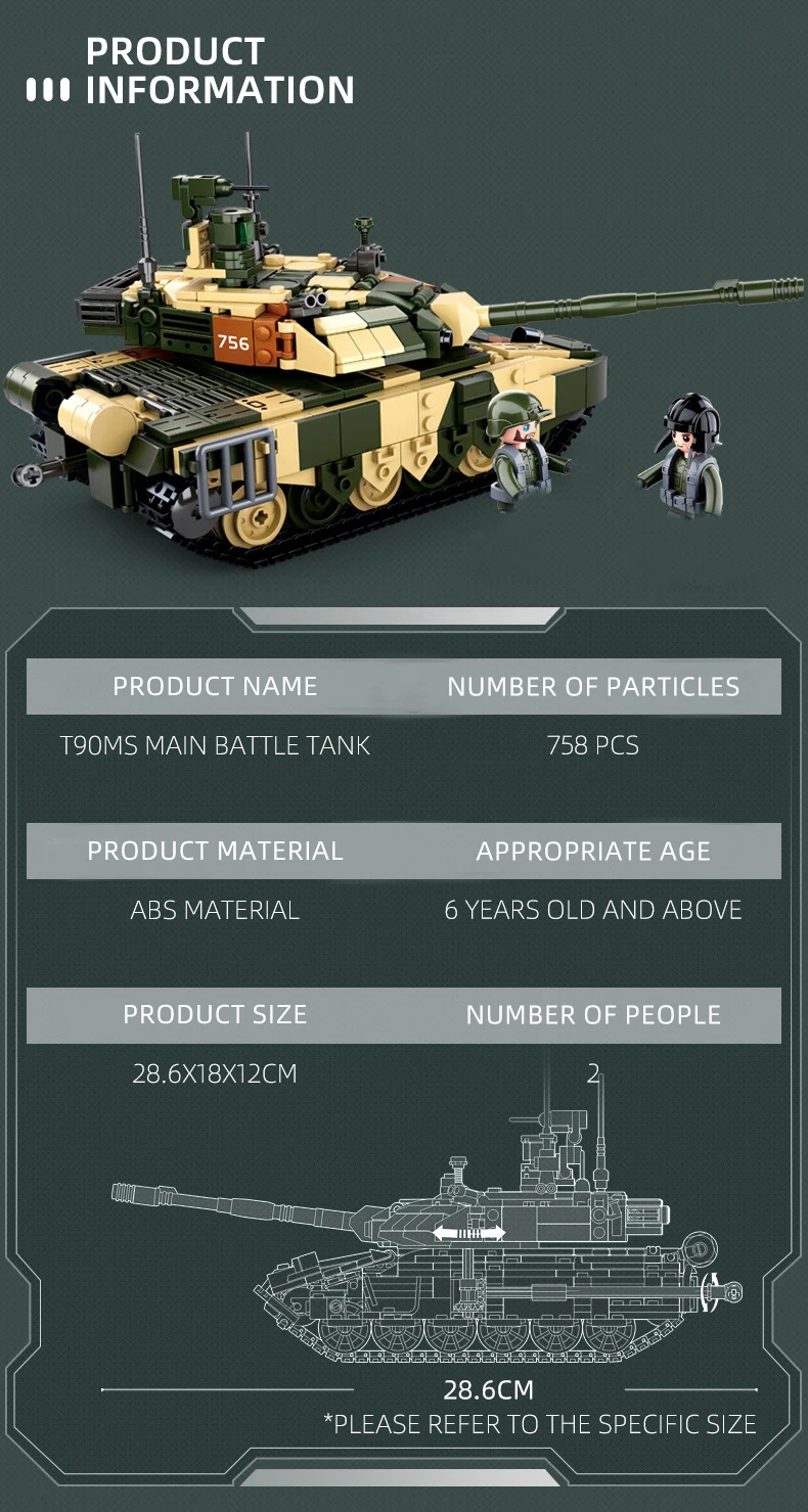 M38-B0756 Sluban T90MS Main Battle Tank Military Aircraft Battlefield Building Blocks Toy Children Boys Adult Assembly Toy Gifts M38-B0756 Sluban T90MS Main Battle Tank Military Aircraft Battlefield Building Blocks Toy Children Boys Adult Assembly Toy Gifts