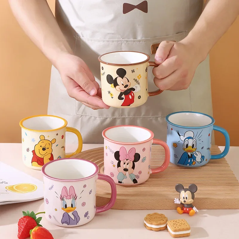 

Disney Mug Kawaii Cartoon Minnie Mickey Daisy Donald Duck Winnie Nick Wilde Judy Hopps Ceramic Anime Cups Y2k Accessories Gift