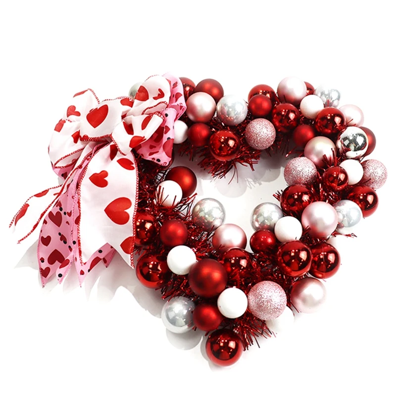 Венок на День святого Валентина, украшение в виде сердца для входной двери, для домашнего декора, 15 дюймов 
Венок на День святого Валентина, украшение в виде сердца для входной двери, для домашнего декора, 15 дюймов