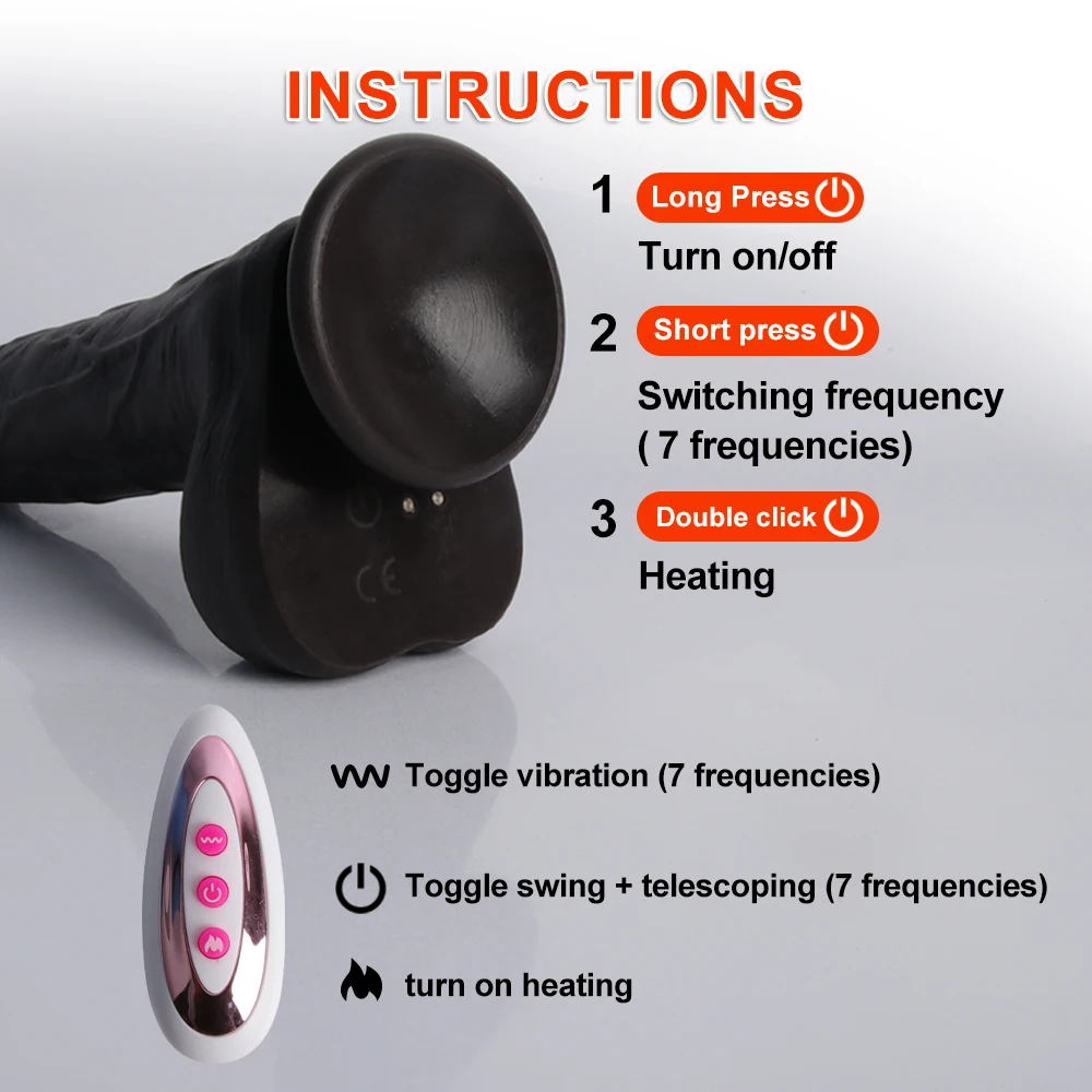 Realistic Dildo Vibrator For Women Dildos Sex Toys Heating Dick Remote Control Telescopic Rotating Penis Vibrators Sex Machine Realistic Dildo Vibrator For Women Dildos Sex Toys Heating Dick Remote Control Telescopic Rotating Penis Vibrators Sex Machine