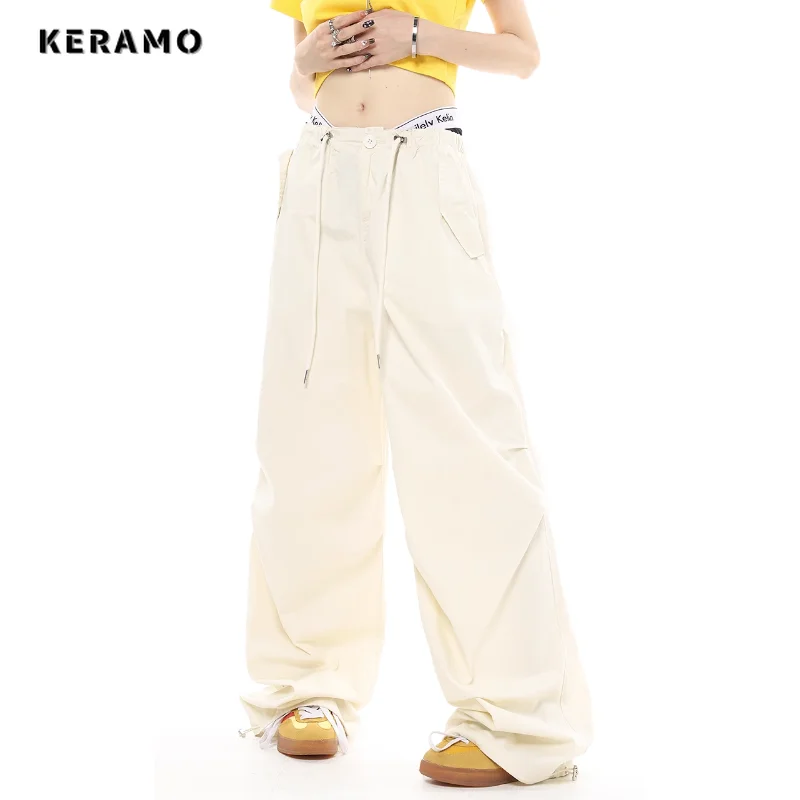 Women's Y2K Wide Leg Elastic Waist Drawstring Baggy Cargo Pants Vintage Street Mopping Sweatpant Casual Daily Joggers Trousers
Women's Y2K Wide Leg Elastic Waist Drawstring Baggy Cargo Pants Vintage Street Mopping Sweatpant Casual Daily Joggers Trousers
