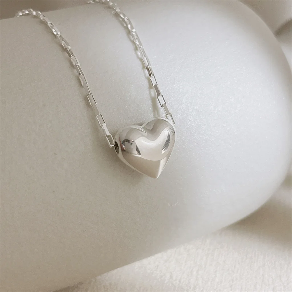 

Ожерелье из стерлингового серебра 925 пробы, Женская Модная бижутерия в форме сердца, подвеска, цепочка до ключиц, оптовая продажа