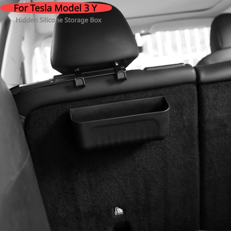 

Скрытая силиконовая коробка для хранения серии Tesla, простая установка, сумка модели 3 S X Y, новые аксессуары для интерьера автомобиля, универсальные детали