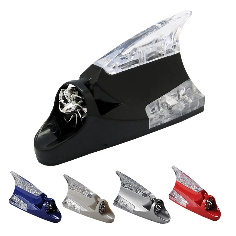 

Car Auto Styling Wind Power Shark Fin Shaped Receiving Antenna LED Warning Flashing Light Lamp