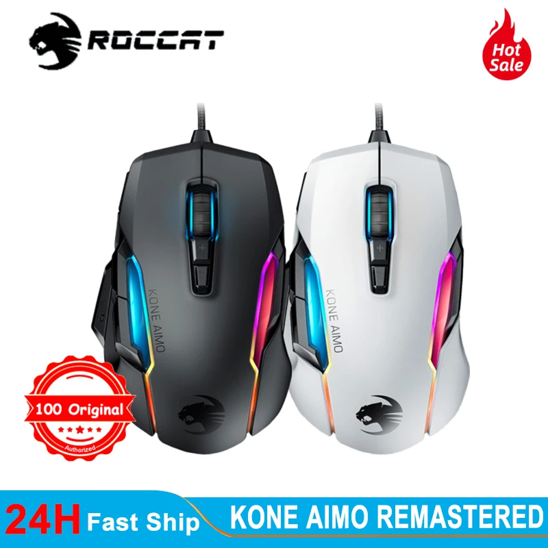 ROCCAT Kone AIMO Gaming Mouse (remastered) High Precision Owl-Eye Optical Sensor (from 100 to 16,000 DPI), Black
ROCCAT Kone AIMO Gaming Mouse (remastered) High Precision Owl-Eye Optical Sensor (from 100 to 16,000 DPI), Black