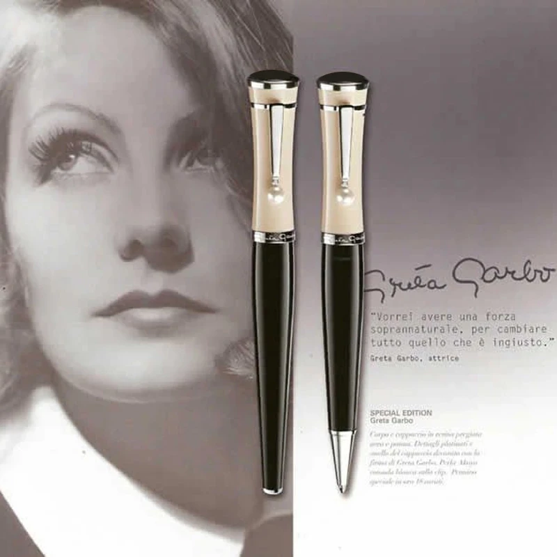 

Greta Garbo MB Ballpoint Roller Ball Fountain Pen Luxury Office School Stationery Classic With Pearl On The Clip