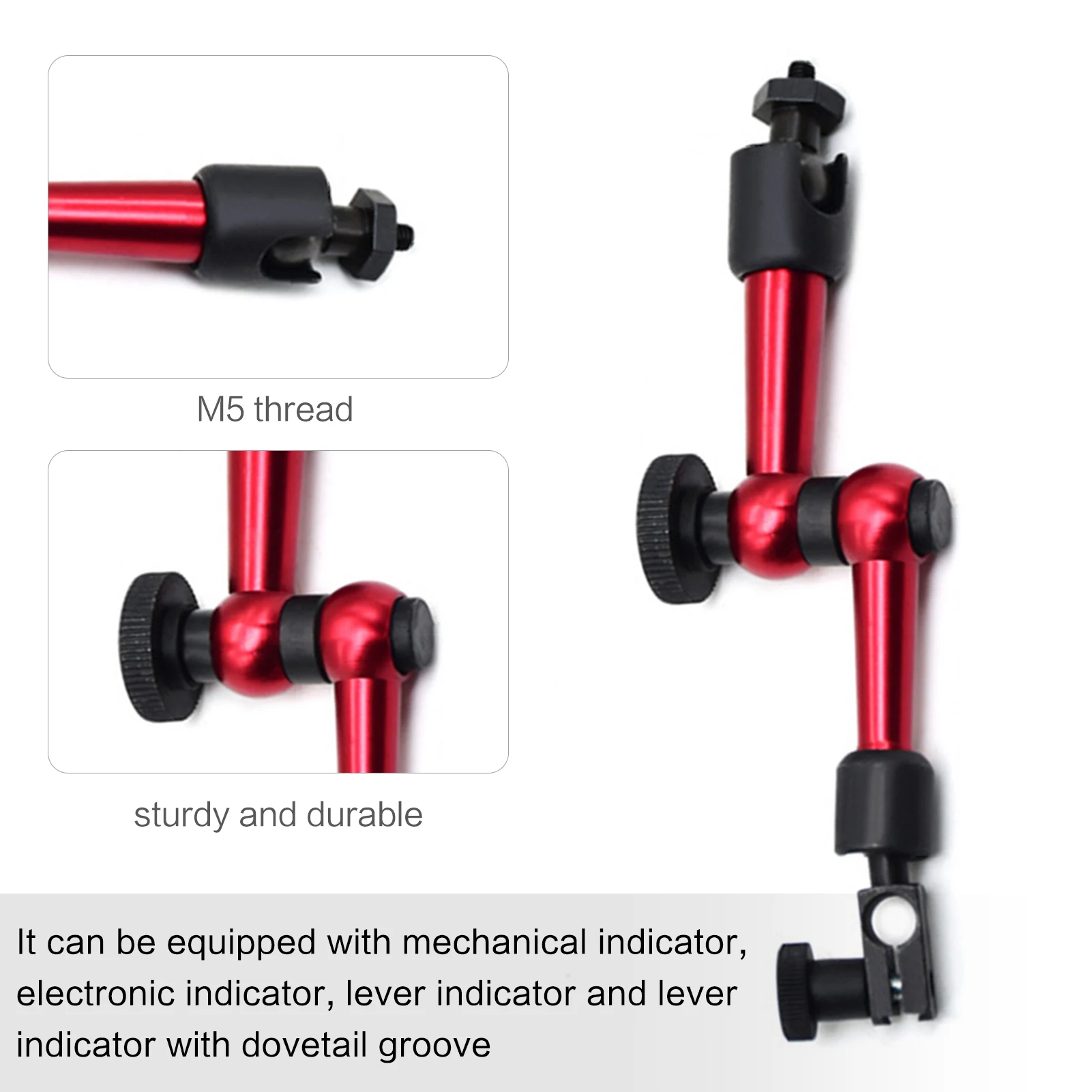 M5 Universal Flexible Magnetic Metal Base Holder Stand For Dial Indicator Alloy Steel
M5 Universal Flexible Magnetic Metal Base Holder Stand For Dial Indicator Alloy Steel