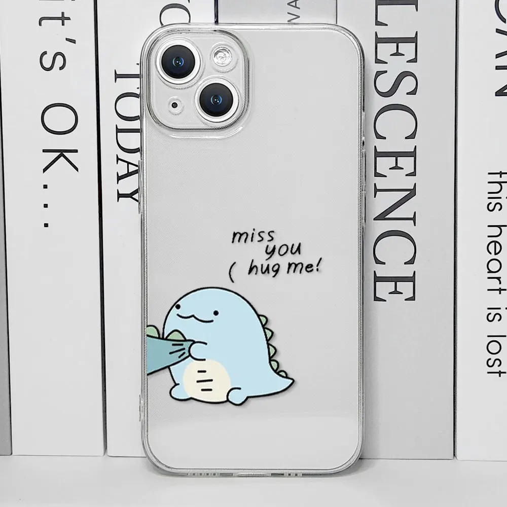 Cute Green Pink Dinosaur Couple Clear Phone Case for IPhone 13 12 11 14 15 16 Pro MAX XS X SE2 7 8 Plus Soft Paired Cover Fundas Cute Green Pink Dinosaur Couple Clear Phone Case for IPhone 13 12 11 14 15 16 Pro MAX XS X SE2 7 8 Plus Soft Paired Cover Fundas