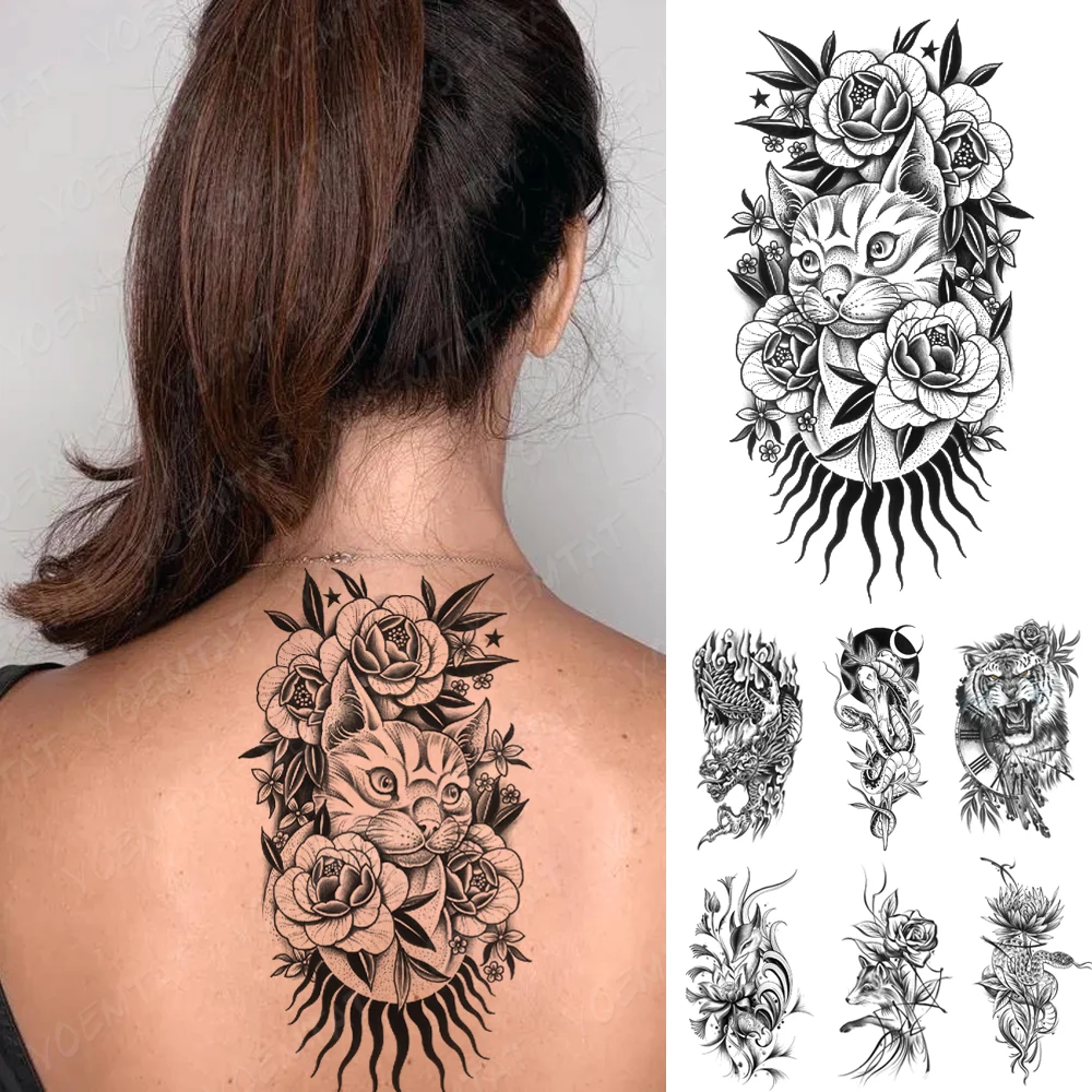 Waterproof Temporary Tattoo Sticker Flower Dark Spot Style Cat Lynx Y2k Festival Accessories Body Art Arm Fake Tattoos Men Women
Waterproof Temporary Tattoo Sticker Flower Dark Spot Style Cat Lynx Y2k Festival Accessories Body Art Arm Fake Tattoos Men Women