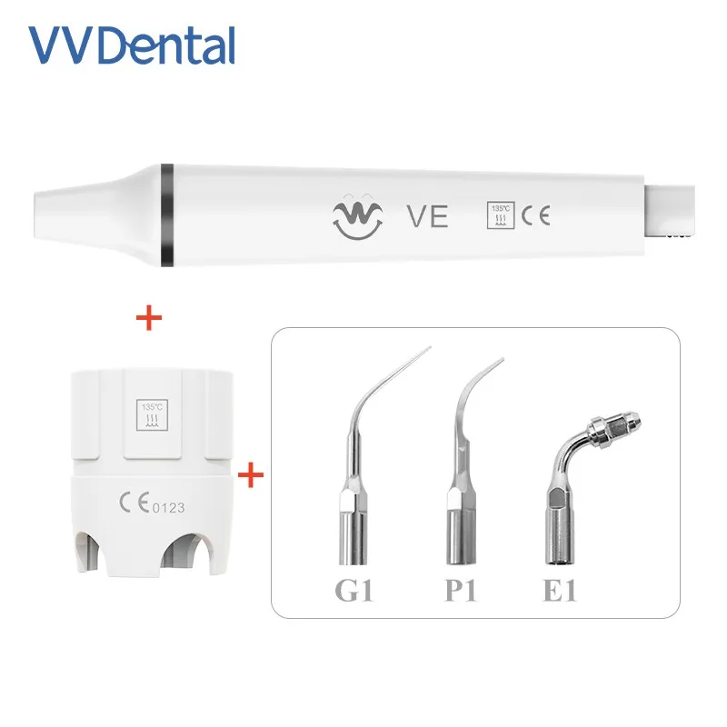VVDental Ultrasonic Piezo Scaler Handpiece Fit EMS/Woodpecker With Torque Wrench And 3 Ultrasonic Scaler Tips G1/P1/E1
VVDental Ultrasonic Piezo Scaler Handpiece Fit EMS/Woodpecker With Torque Wrench And 3 Ultrasonic Scaler Tips G1/P1/E1