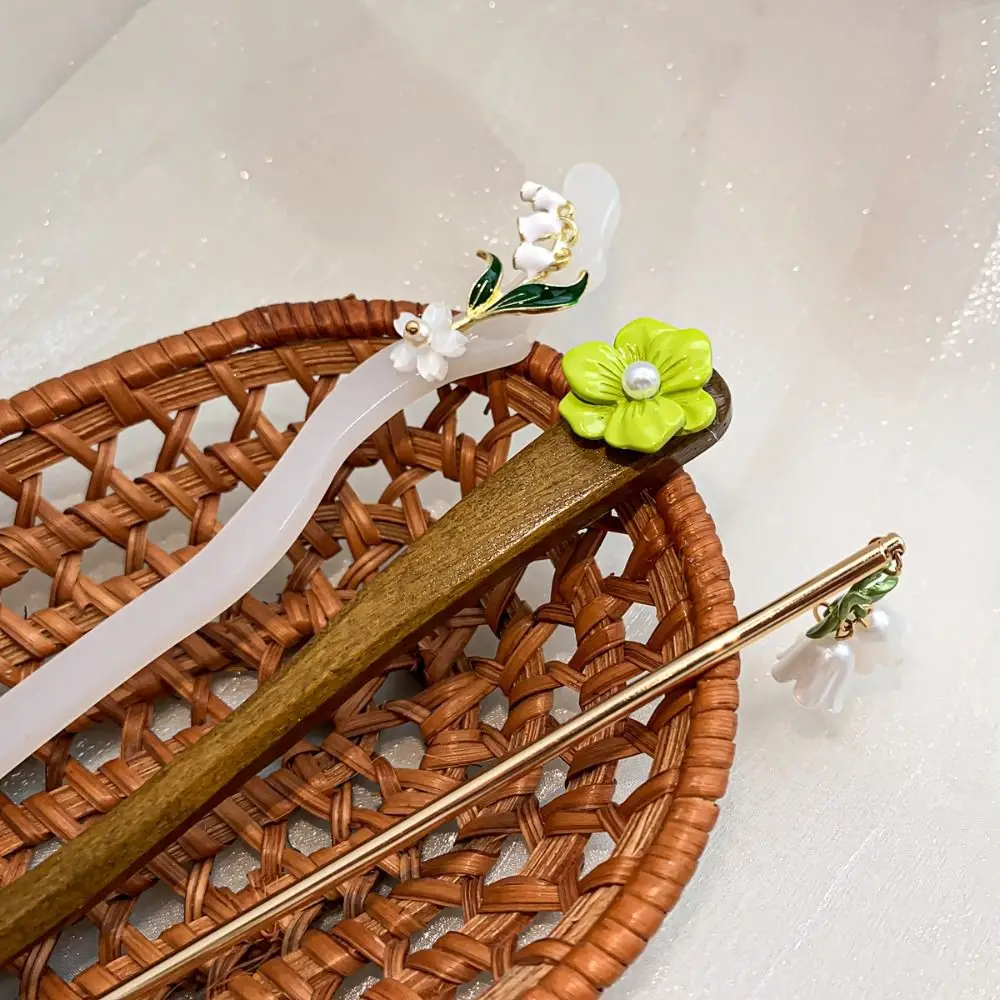 

Tassel Flower Hair Stick Exquisite Hairpin Chinese Style Hanfu Hair Stick Hair Fork Wood Hair Stick Hair Accessories