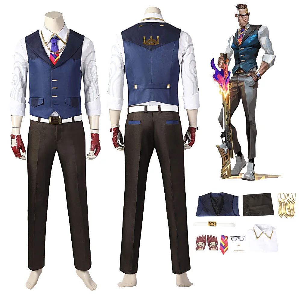 

Chamber Cosplay Game VALORANT Costume Uniform Shirt Vest Pants for Men Adult Outfits Halloween Carnival Suit