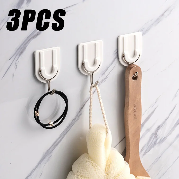 3PCS Self Adhesive Wall Hook Strong Without Drilling Coat Bag Bathroom Door Kitchen Towel Hanger Hooks Home Storage Accessories
3PCS Self Adhesive Wall Hook Strong Without Drilling Coat Bag Bathroom Door Kitchen Towel Hanger Hooks Home Storage Accessories